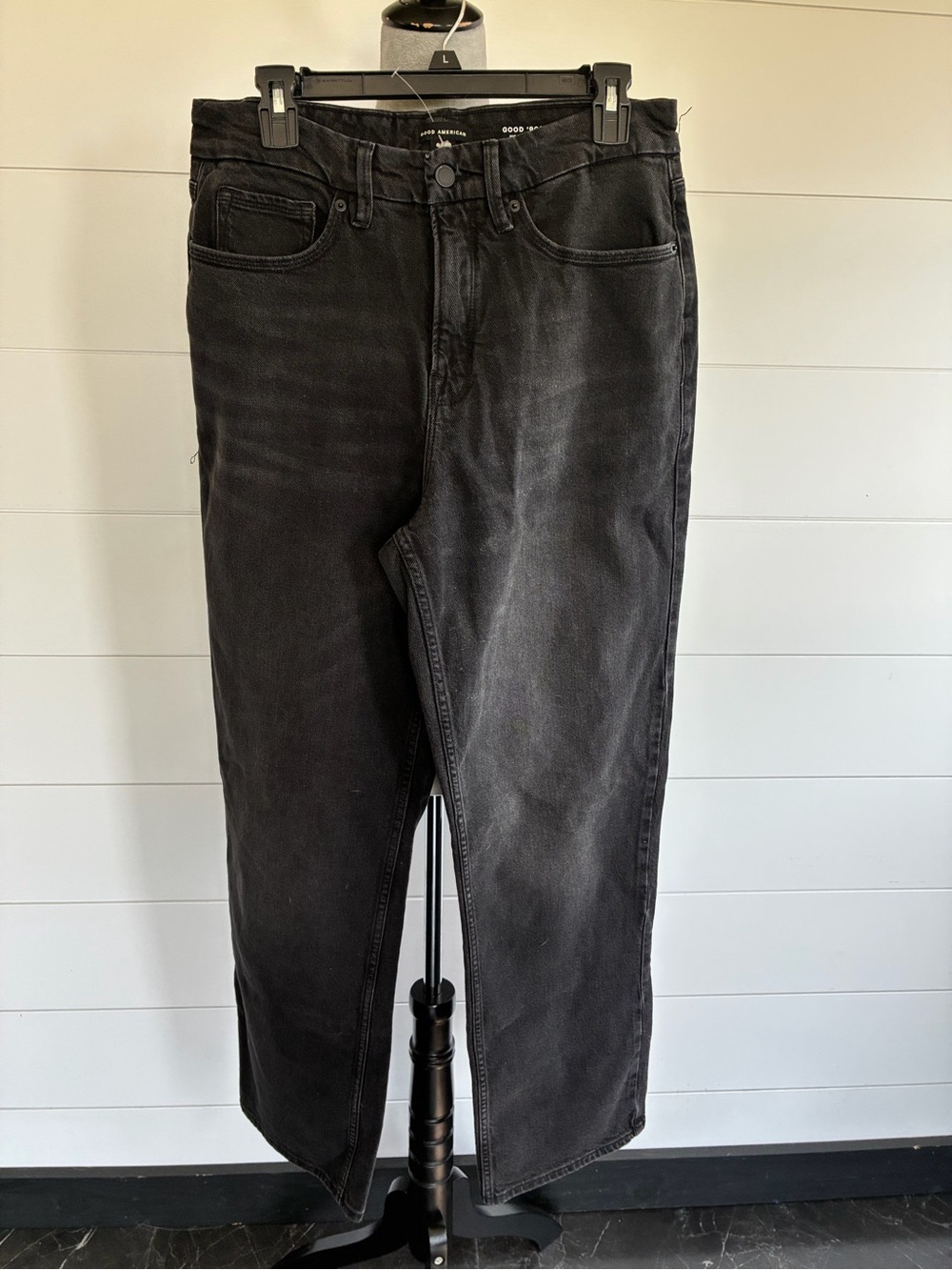 Good American black mid-rise baggy baggy jeans Sz 6 32” inseam NWOT/0402